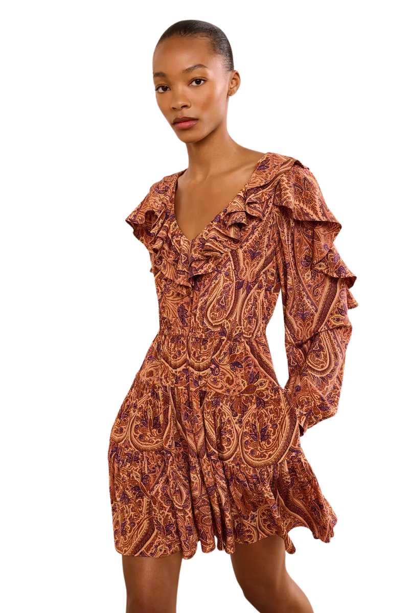 Vivi Long Sleeve Silk Mini Dress