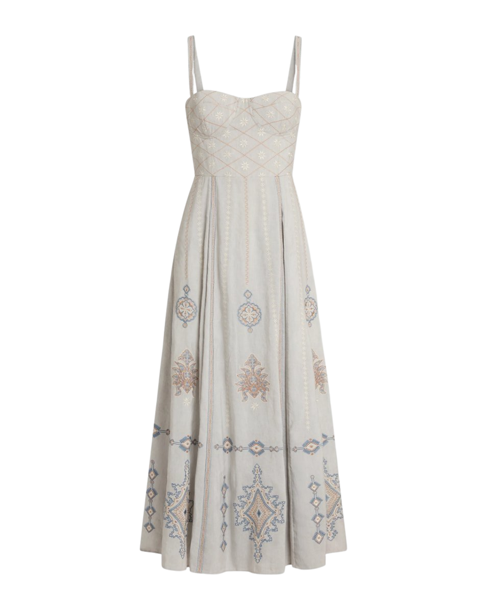 Elida Dress with Meridiana Embroidery