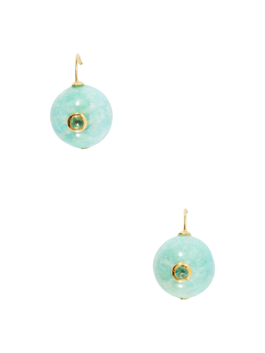 Comet beaded amazonite earrings