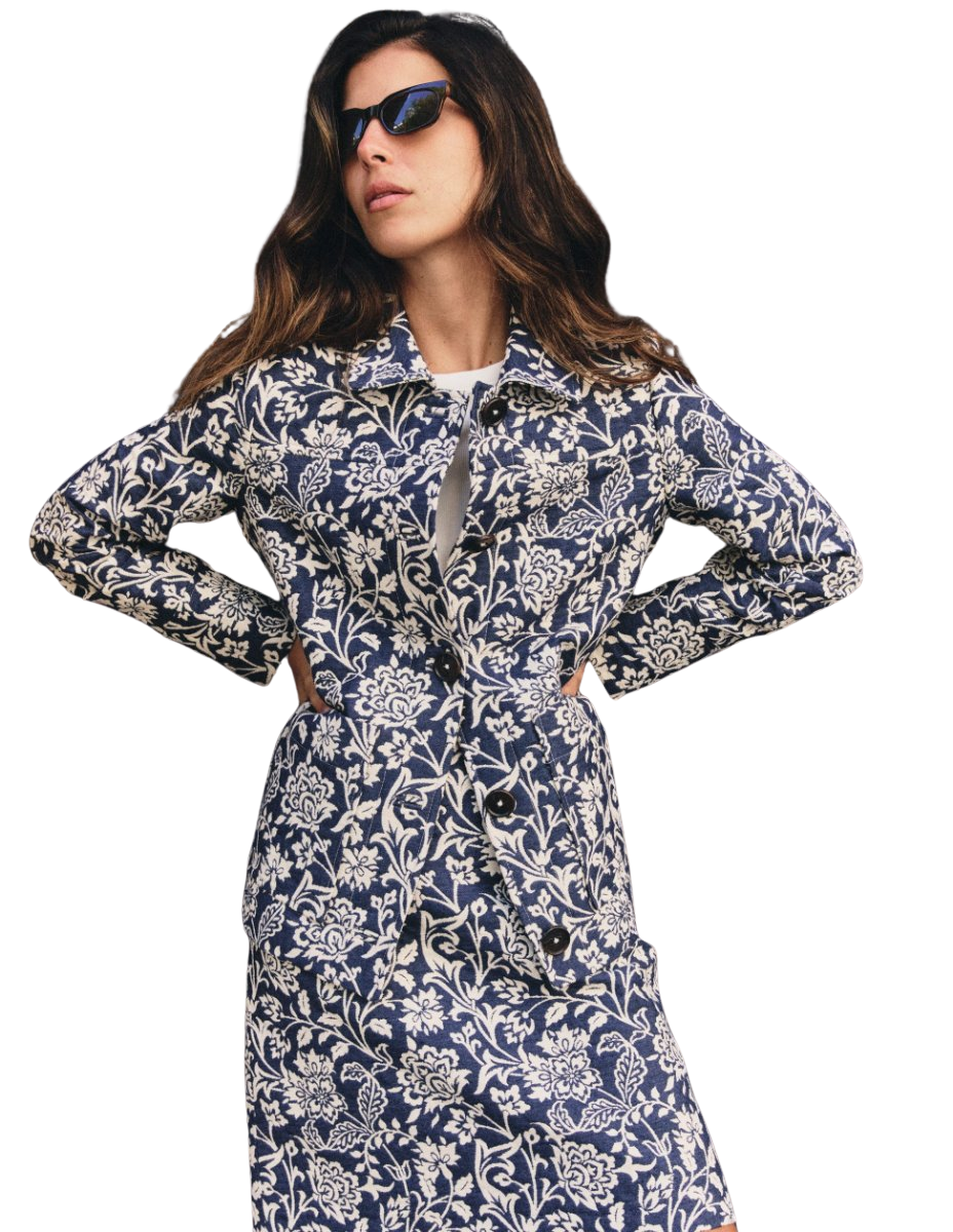 Fife Jacquard Chore Jacket Navy