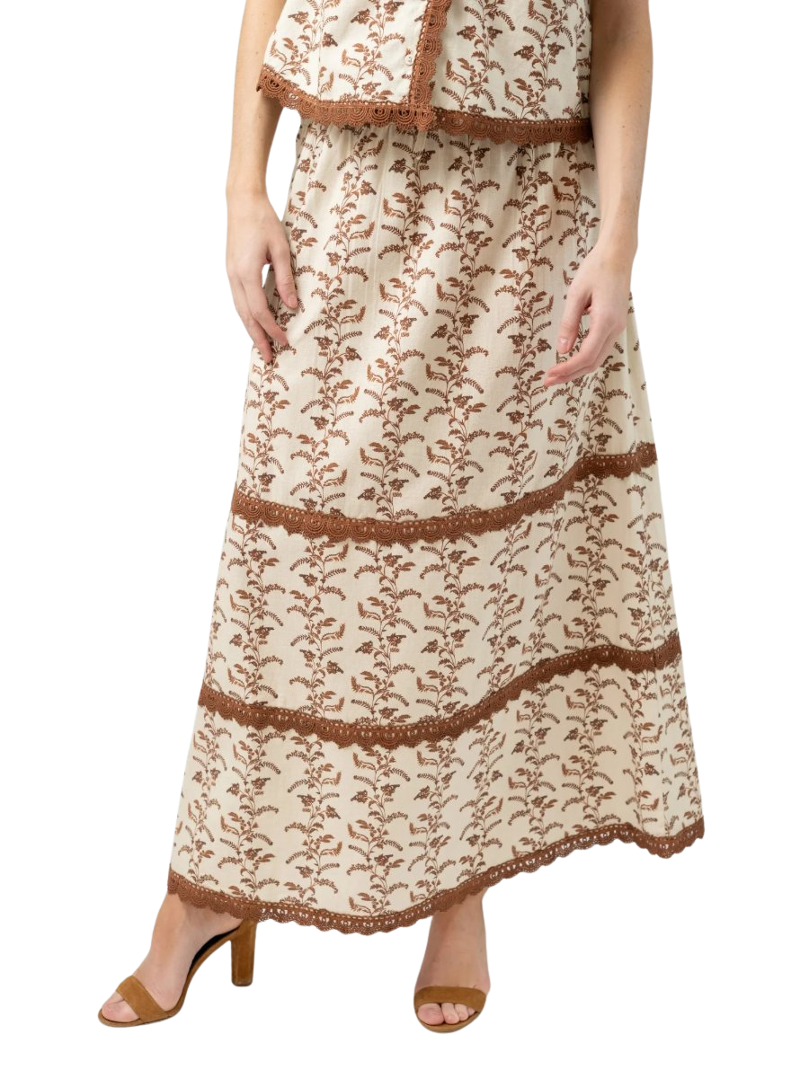 The Trellis Skirt | Brown Vine