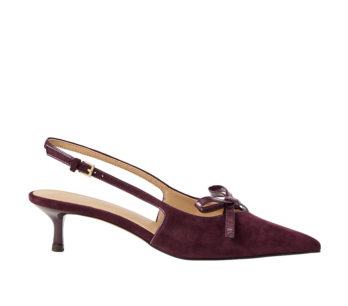 Suede Bow Slingback Pump