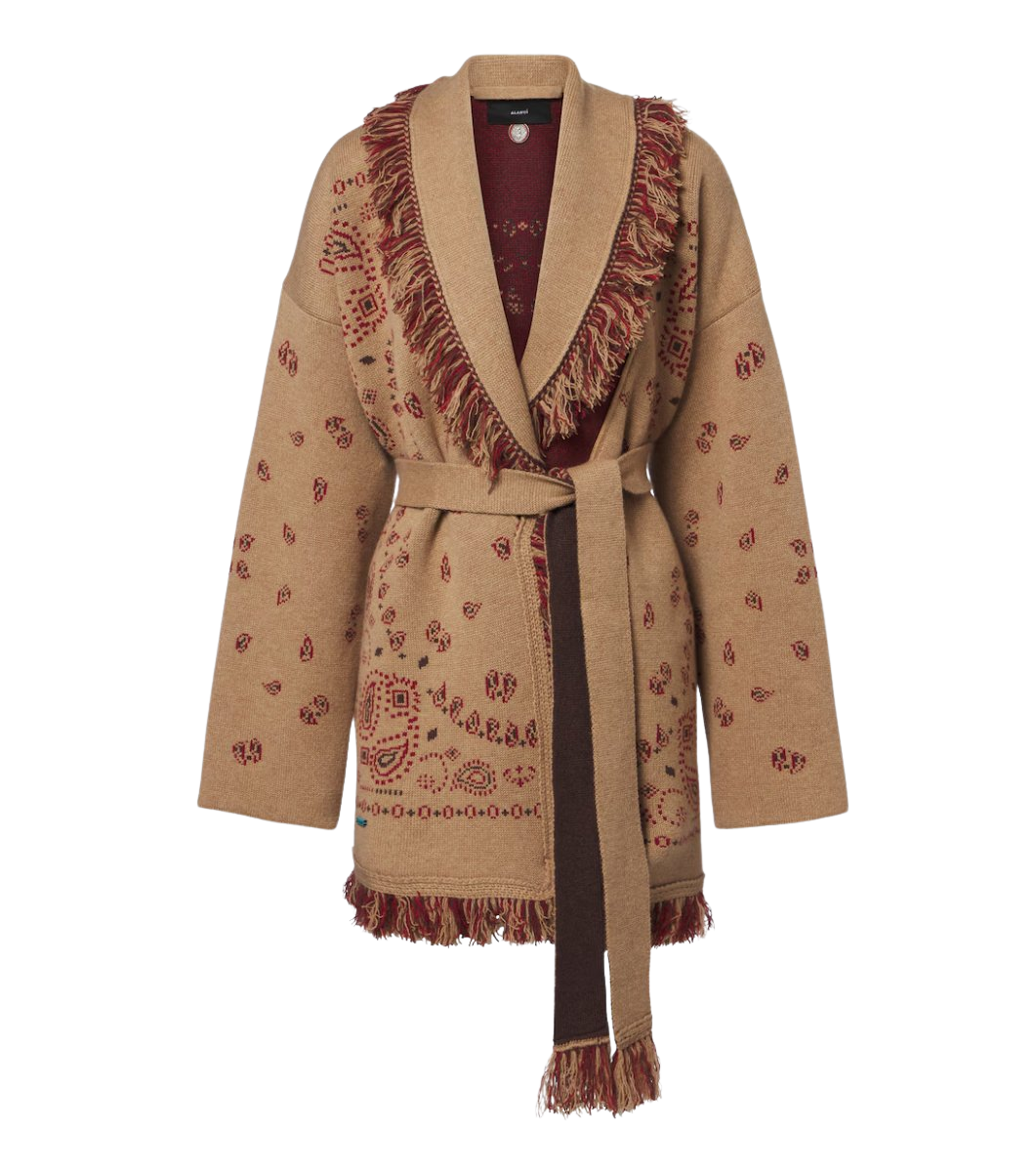 Alanui Bandana Jacquard Cashmere Cardigan