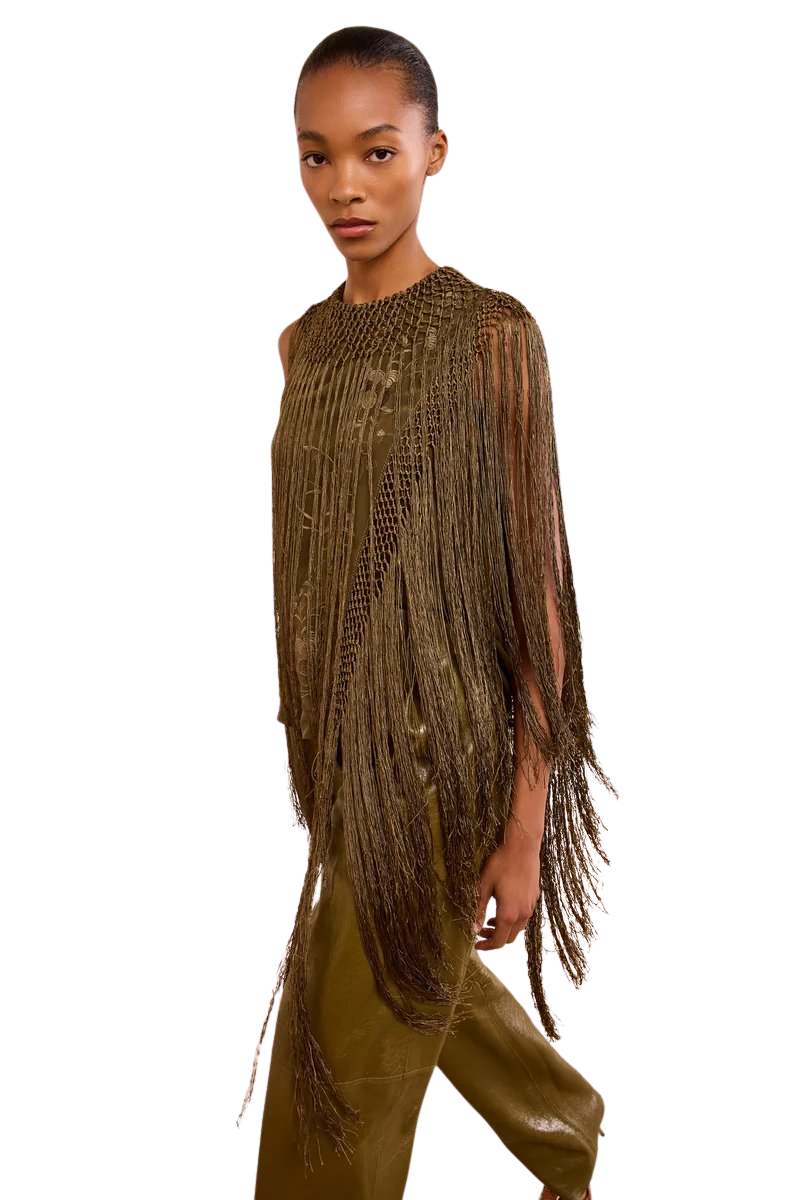 Willa Silk Fringe Top