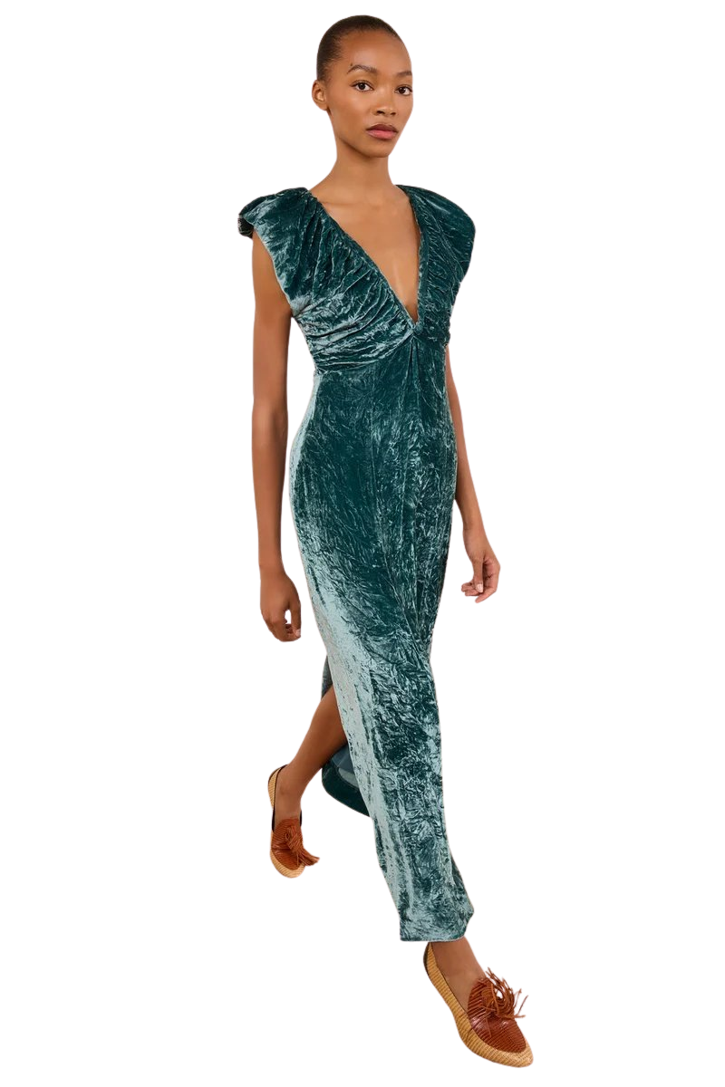Astra V Neck Velvet Dress