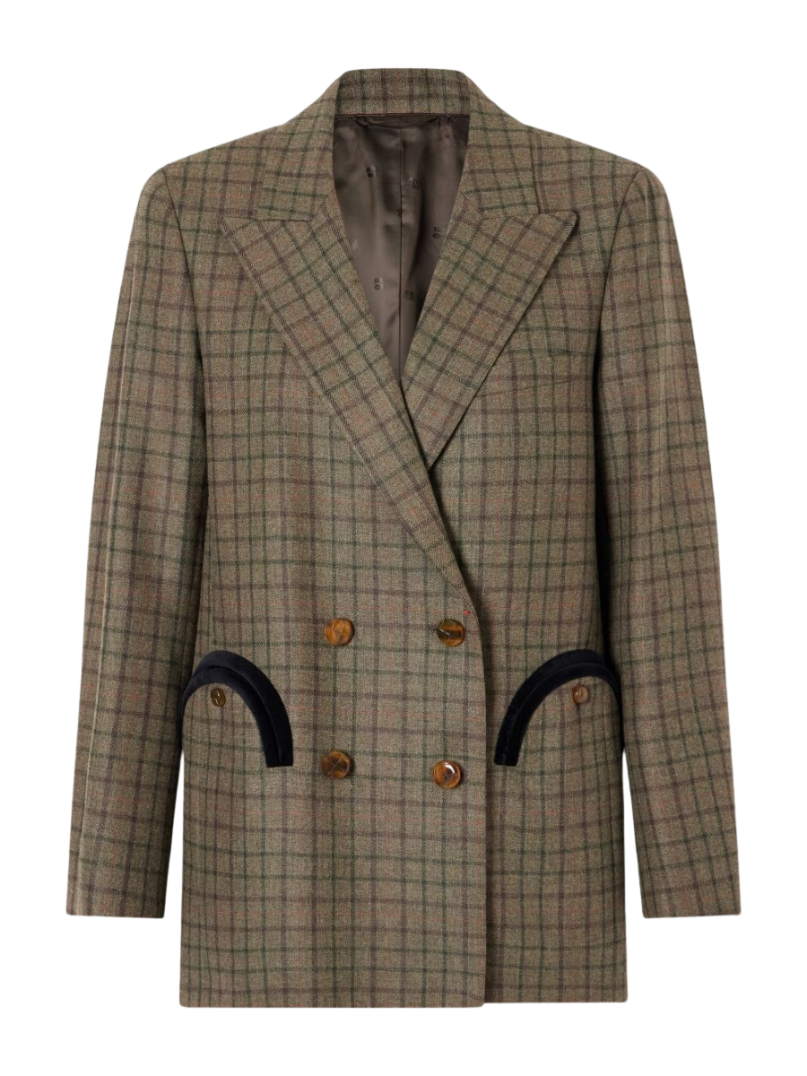 BLAZÉ MILANO Everyday checked wool and cashmere-blend jacket