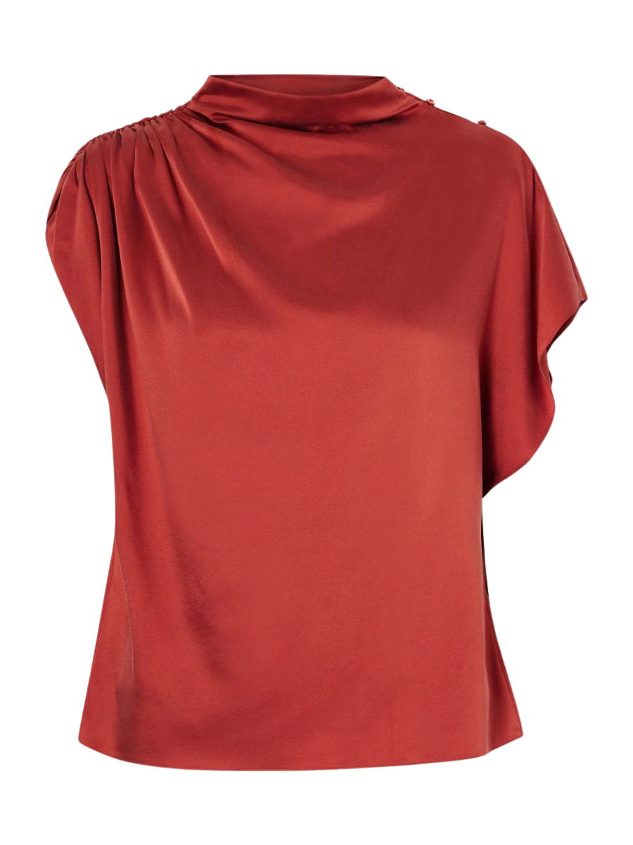 Wish you Would draped silk-blend charmeuse blouse