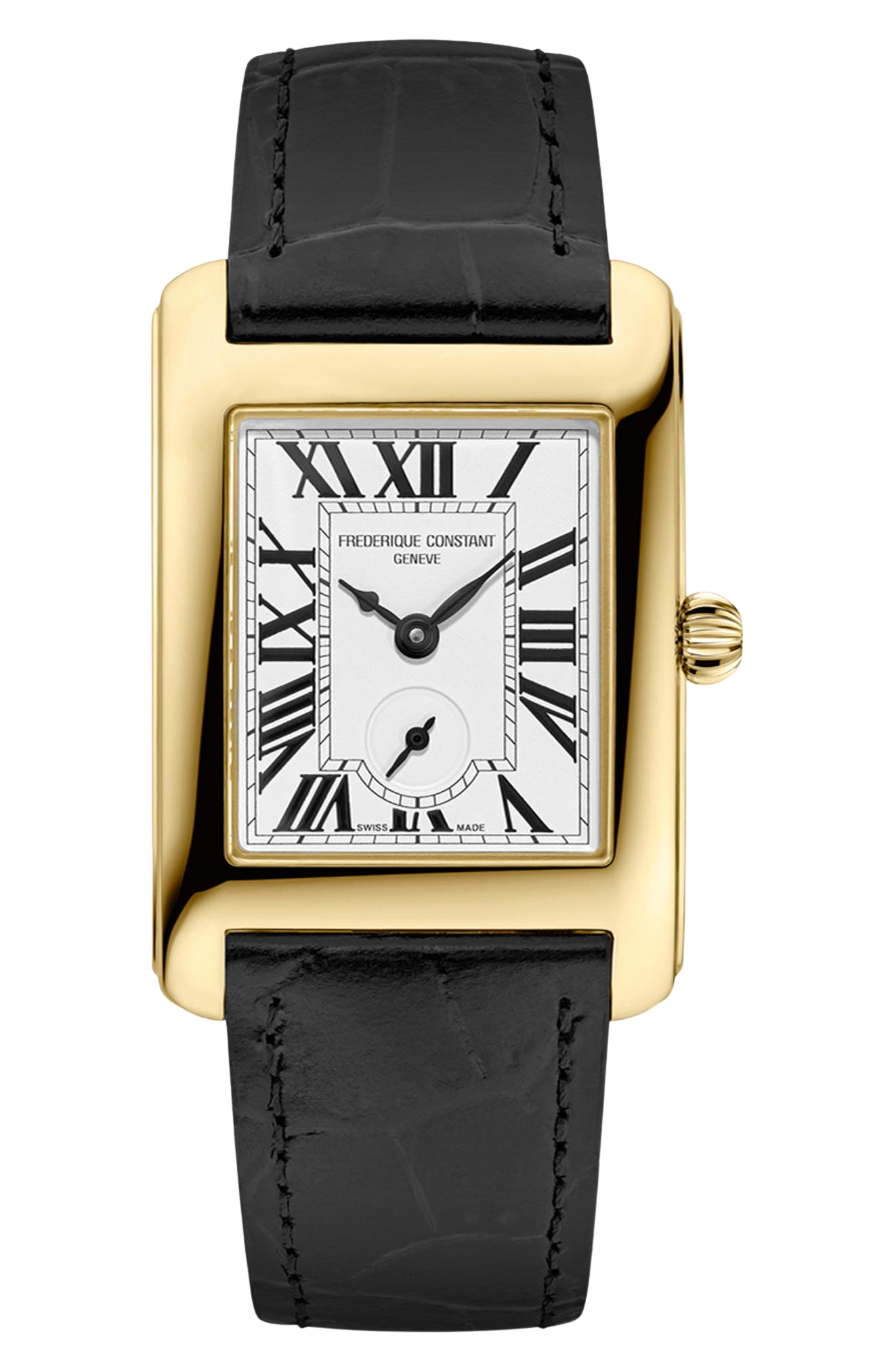 Carrée Small Seconds Leather Strap Watch, 36mm x 25.2mm