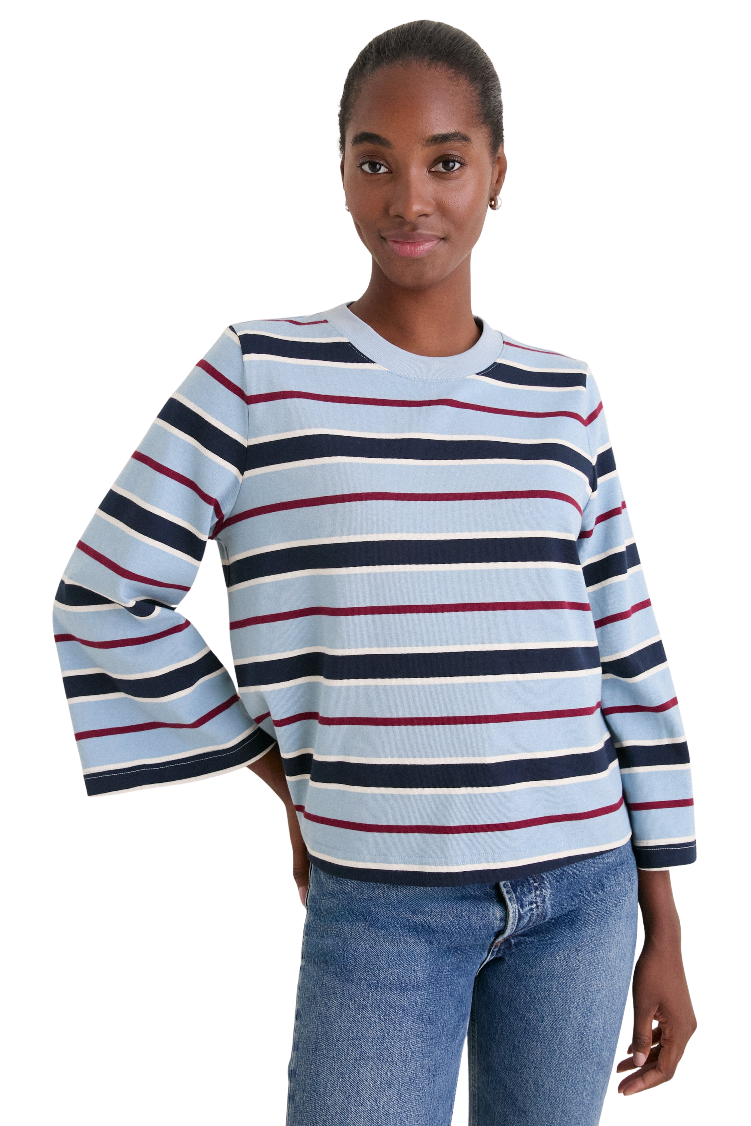 Blue Collegiate Stripe Adler Tee