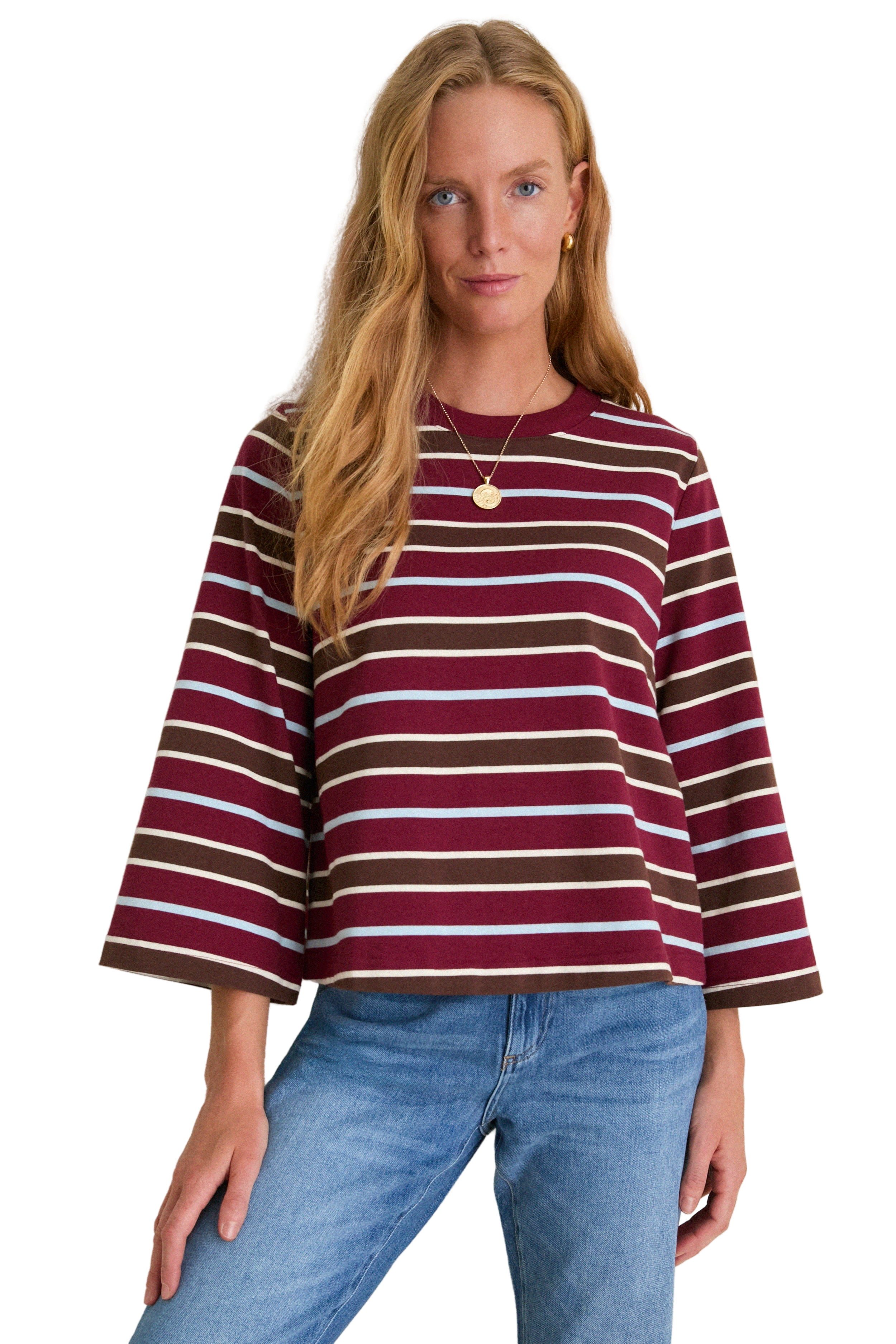 Crimson Collegiate Stripe Adler Tee
