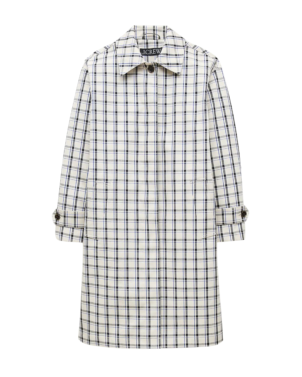 Soho car coat in plaid double-faced cotton