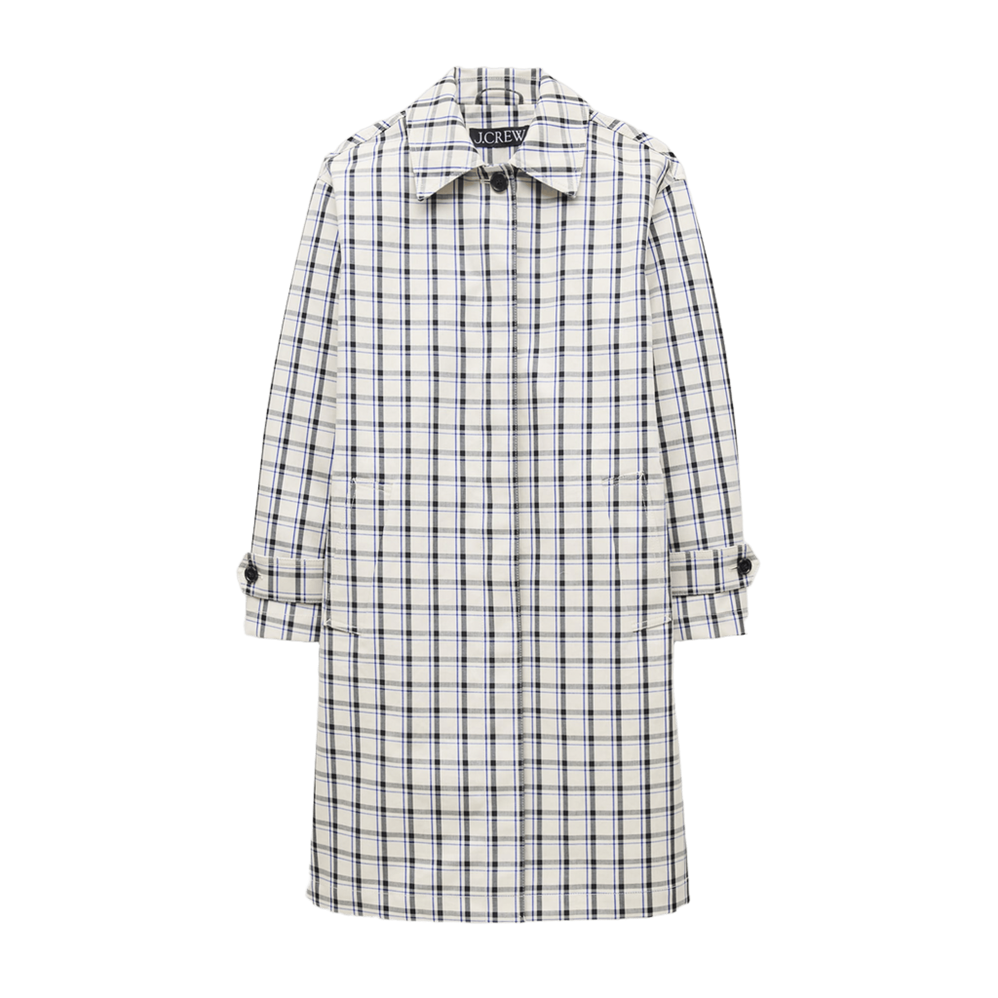 Soho car coat in plaid double-faced cotton