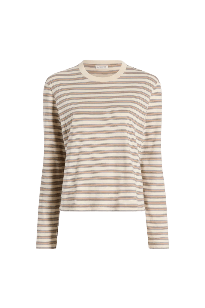 Wynn Long Sleeve in Apricot Multi Stripe