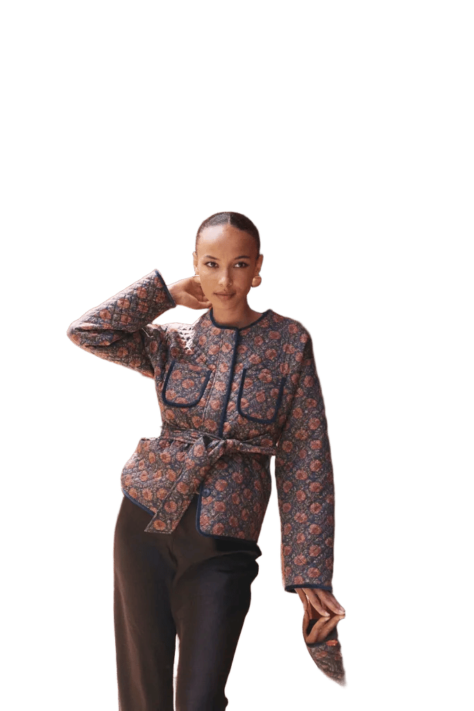 The Barrow Jacket - Chrysanthemum Chintz Navy/Rust