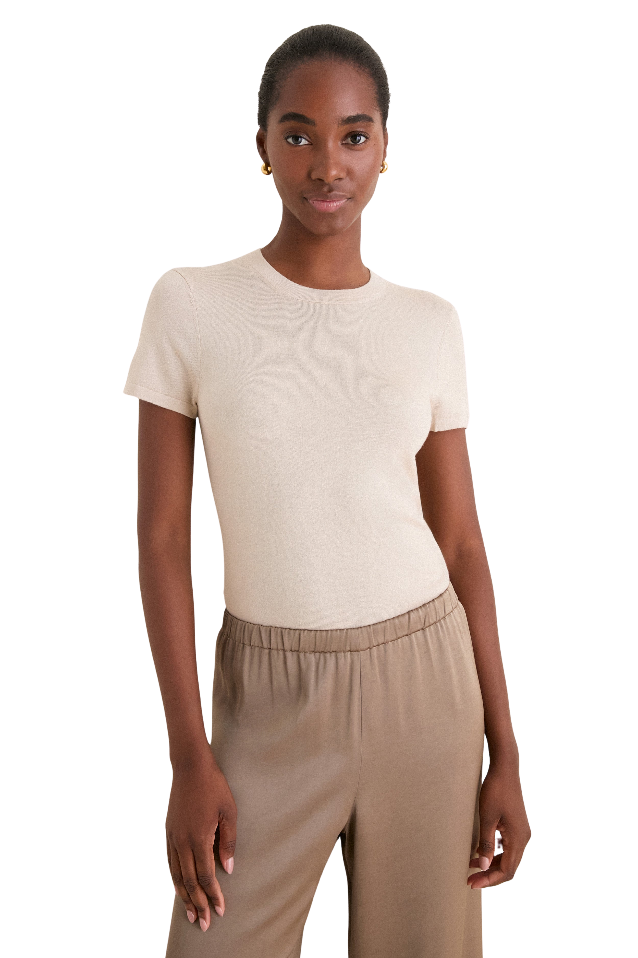 Sandstone Cashmere Silk Katie Tee