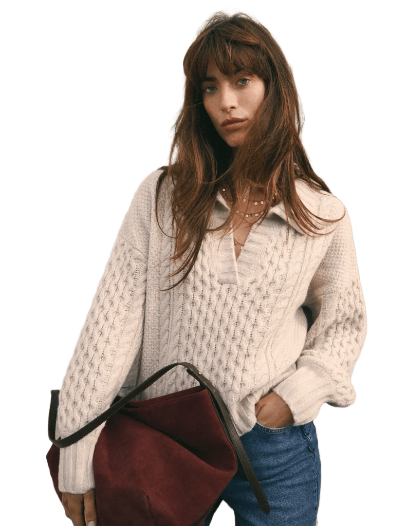 Collared Cable Knit Sweater