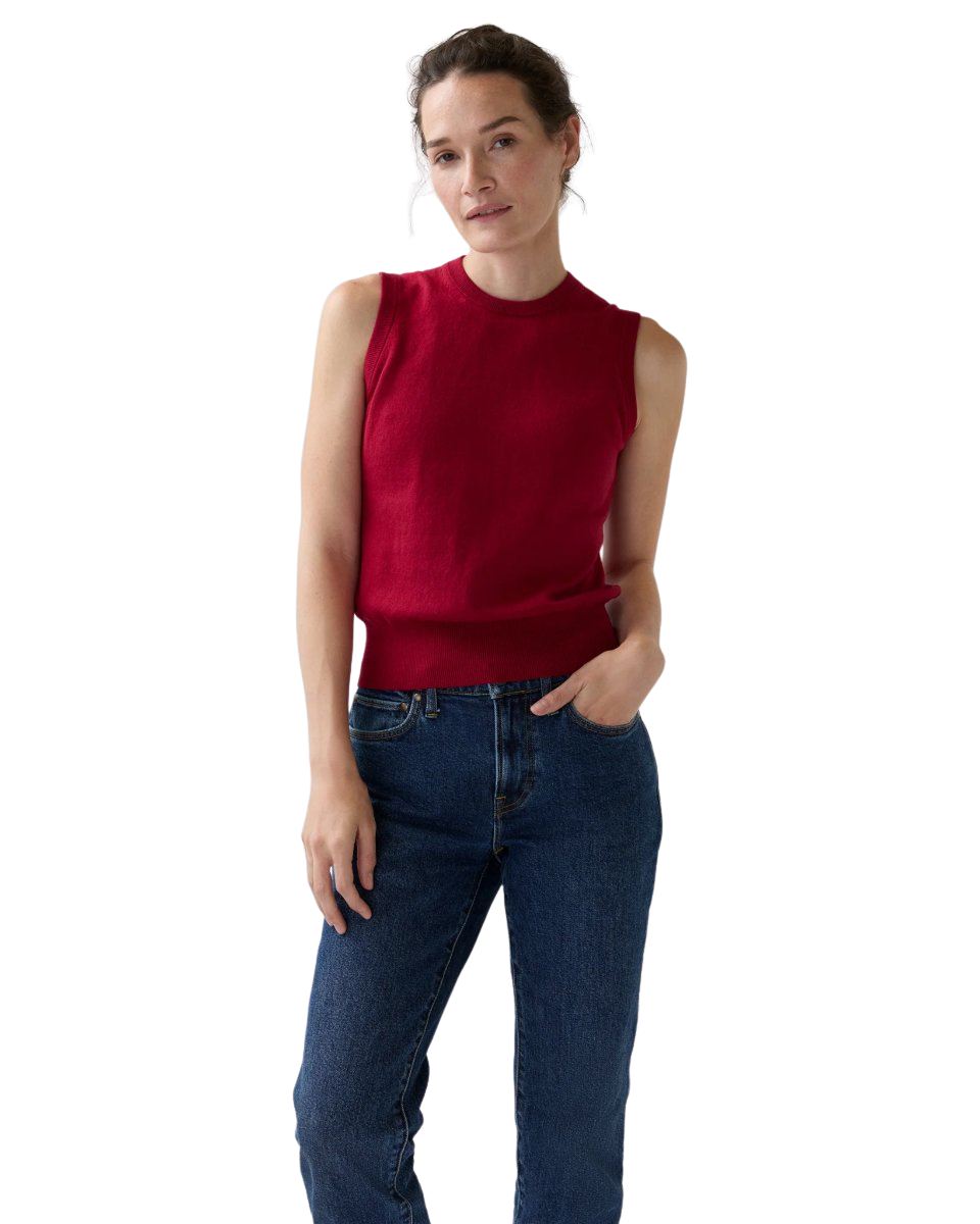 Rosie Shell Deep Red Cotton/Cashmere