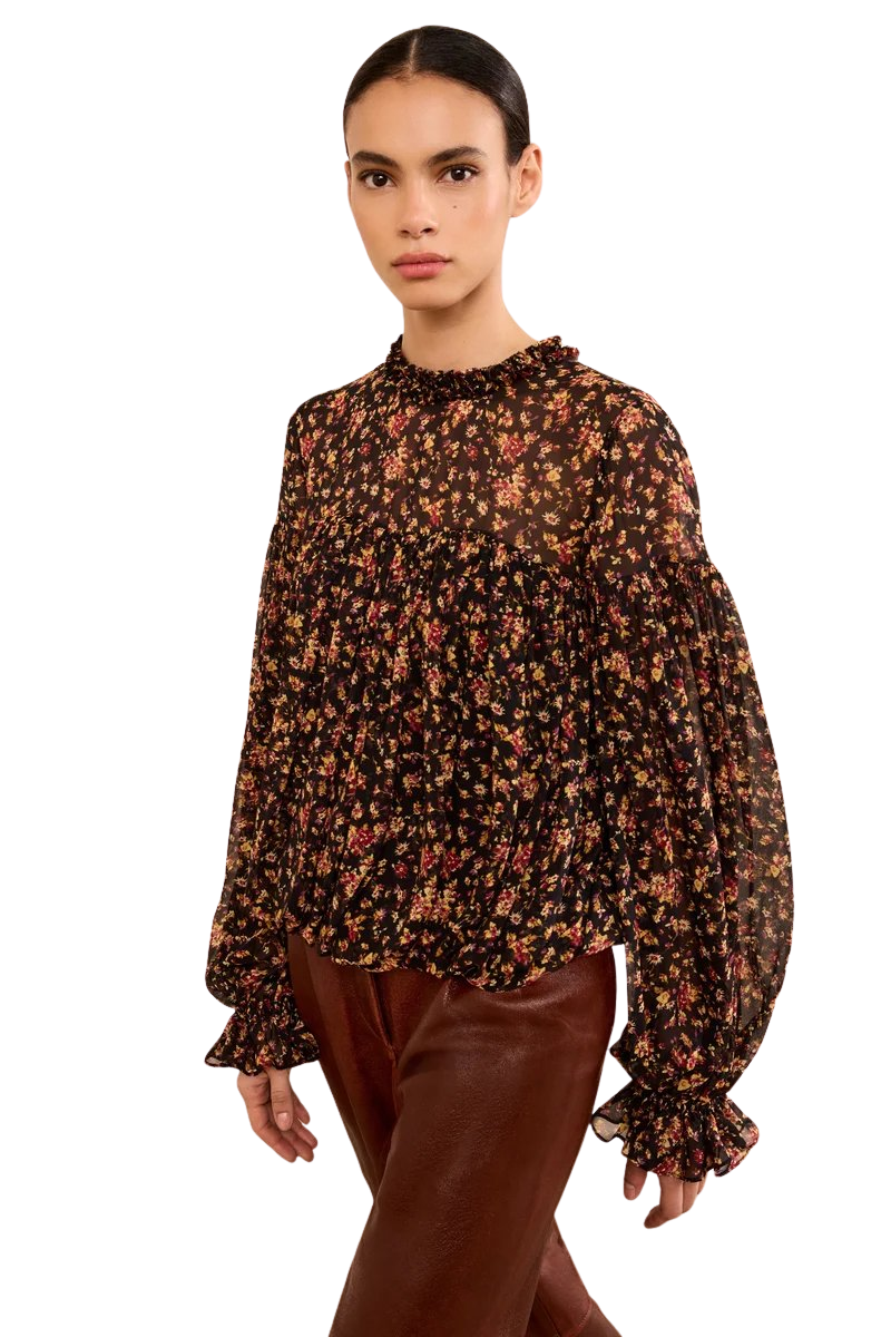 Pearl Long Sleeve Silk Blouse