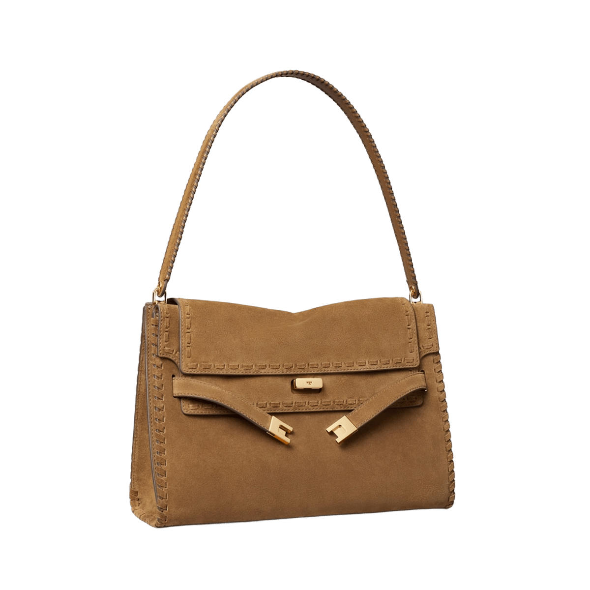 Large Lee Radziwill Suede Shoulder Bag