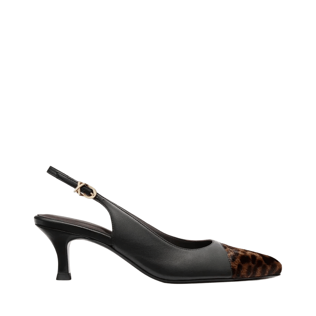 The Colette - Black Nappa and Leopard Haircalf