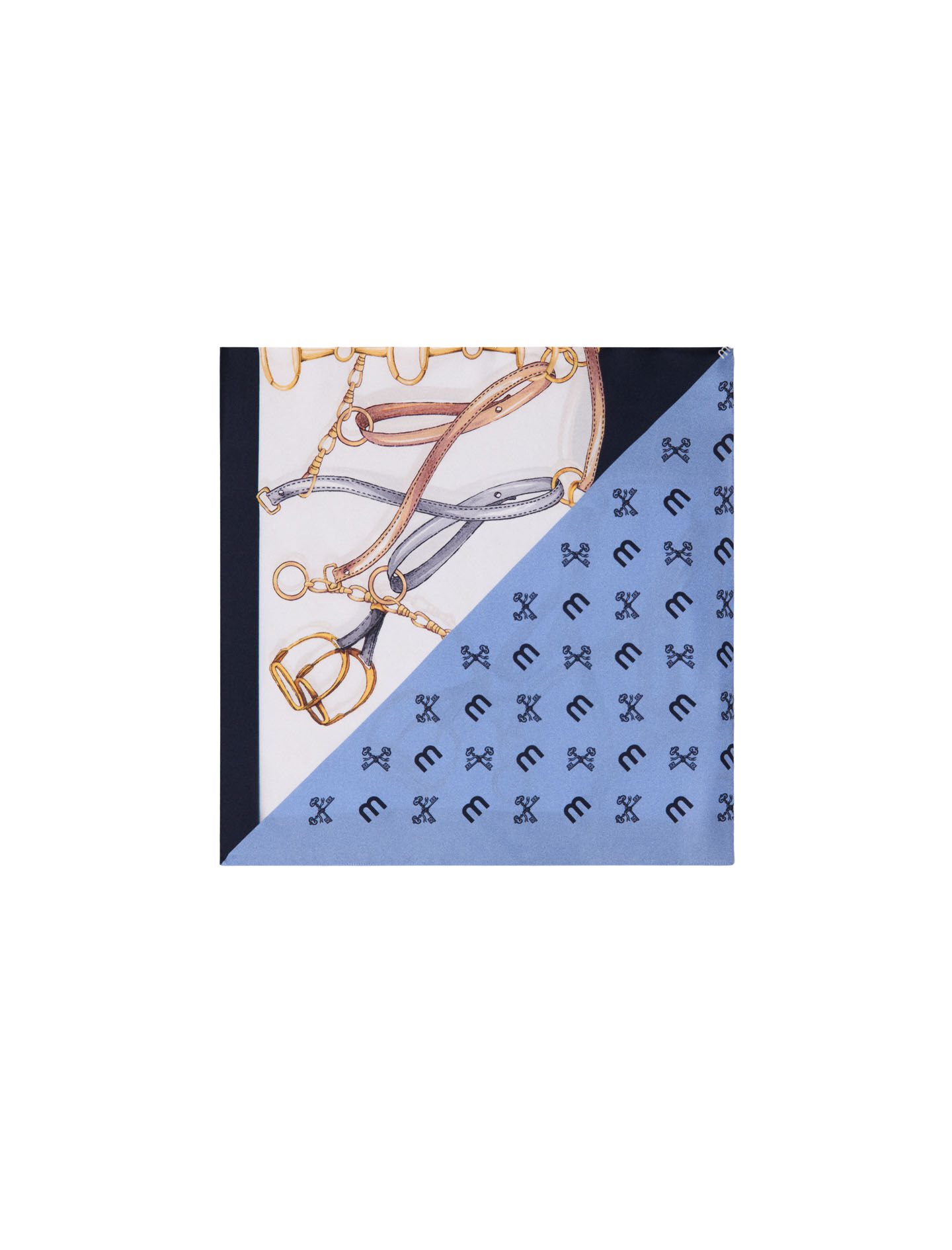 Equestrian motif silk scarf