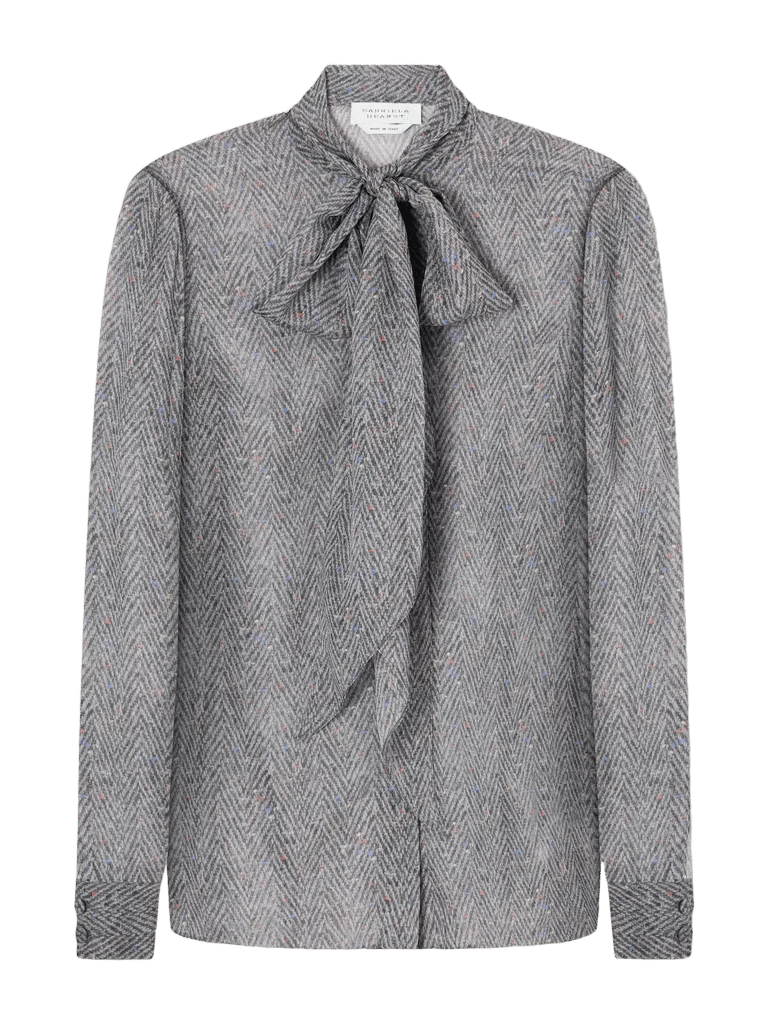 Shildon printed silk-satin blouse