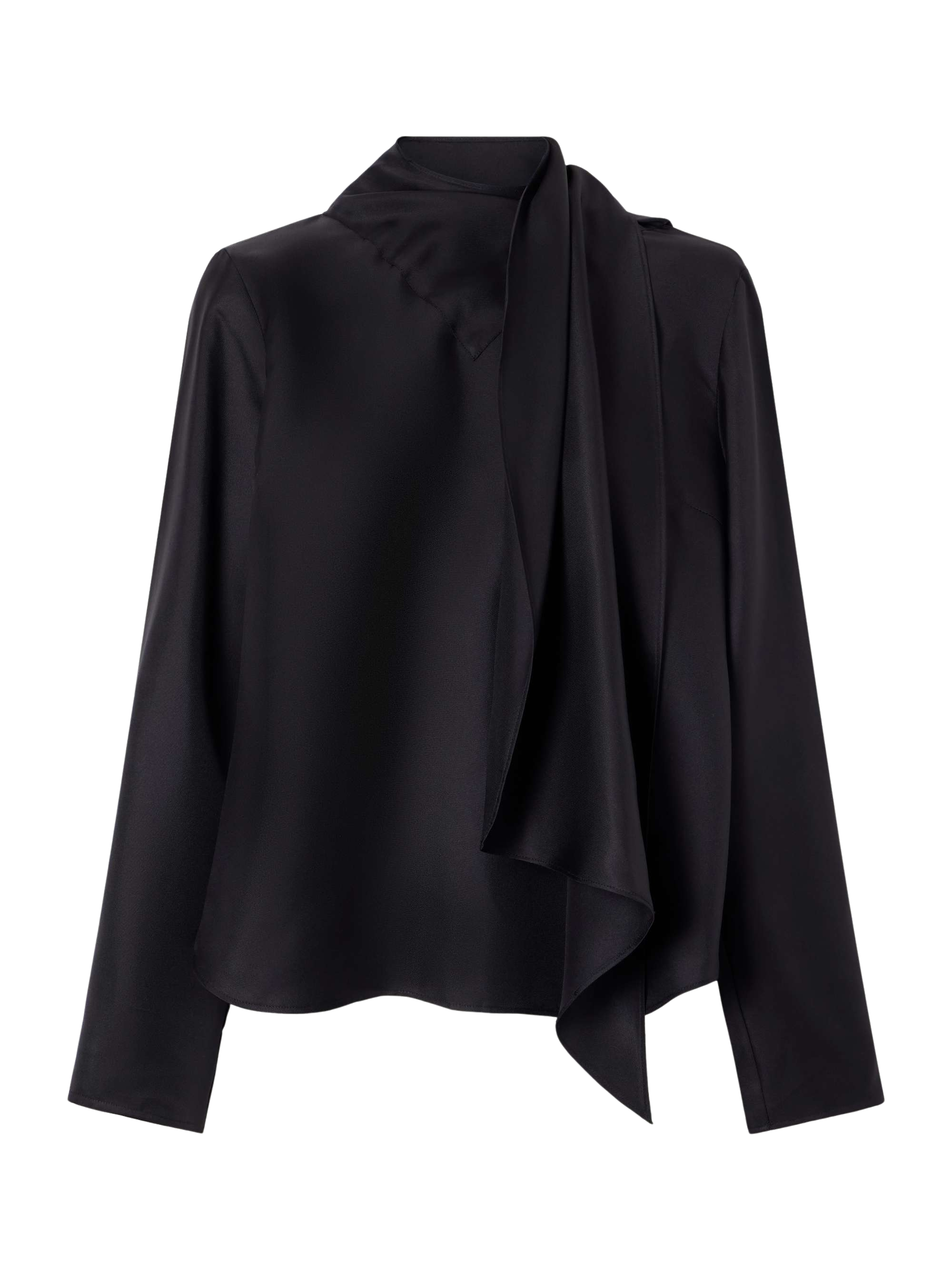 Gala scarf-detail silk-twill blouse