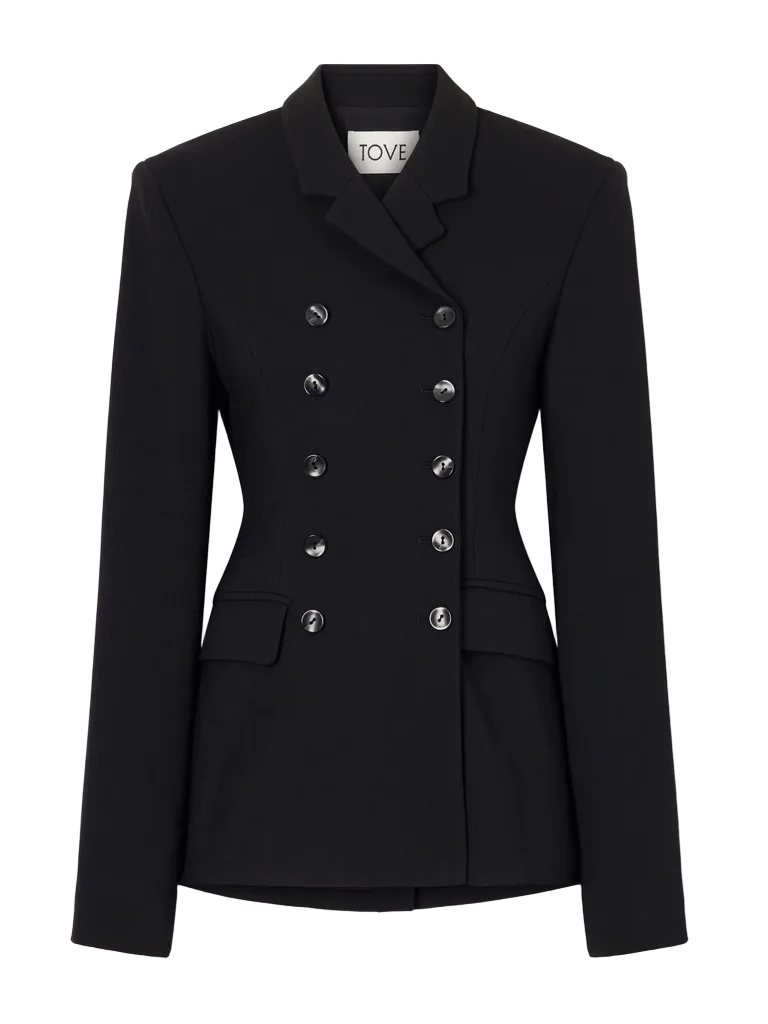Hero double-breasted crepe blazer
