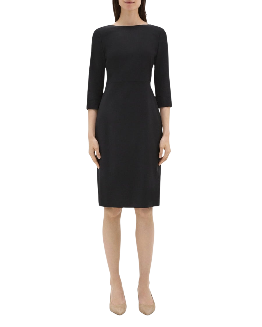 Long-Sleeve Sheath Dress In Sevona Stretch Wool