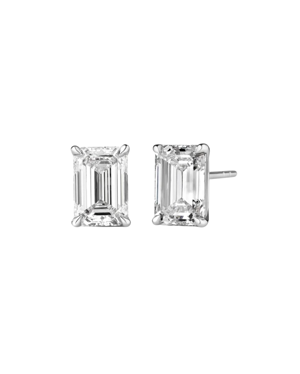 Emerald Lab Diamond Studs