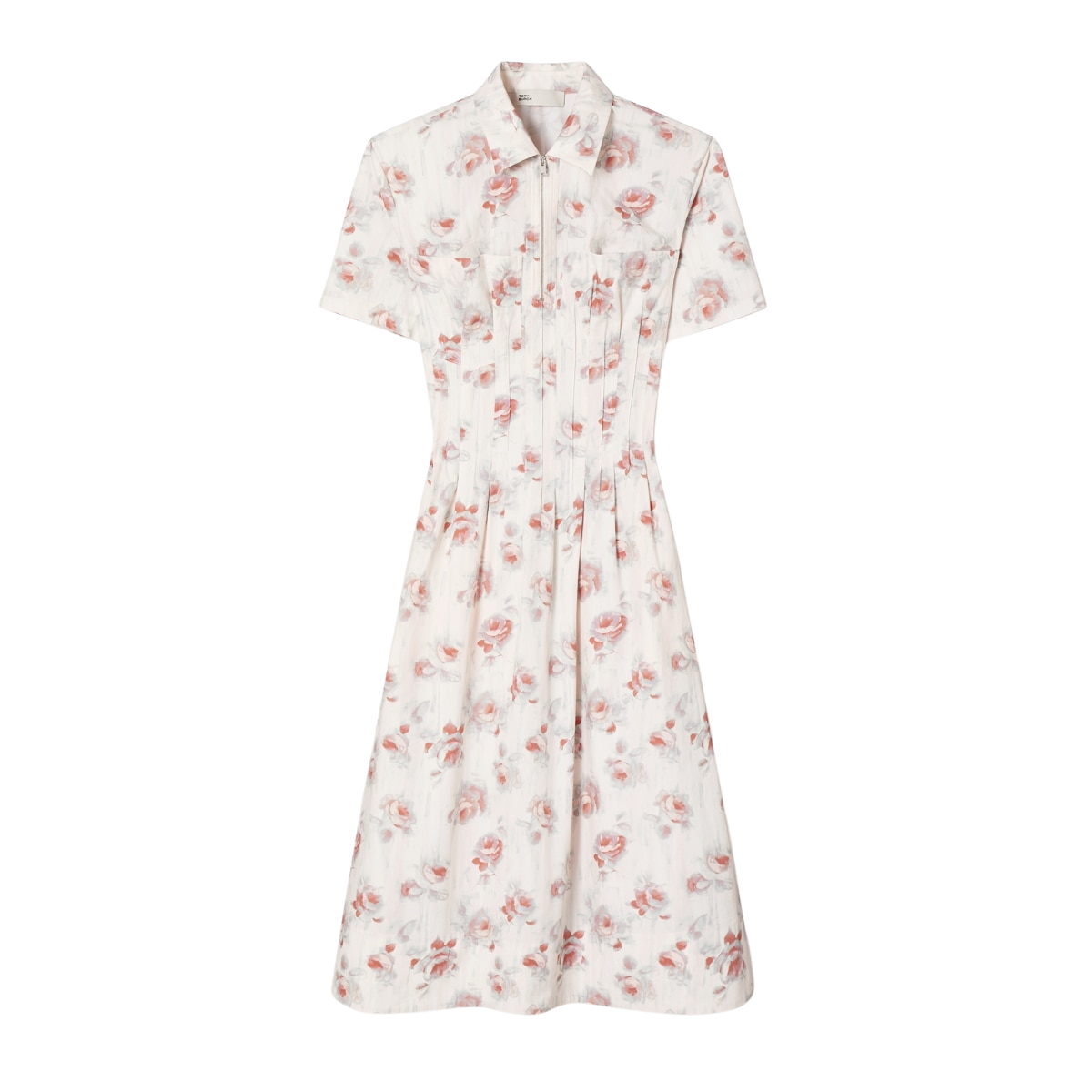 POPLIN PLEAT-WAIST DRESS