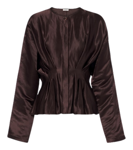 Erin pleated linen and silk blouse