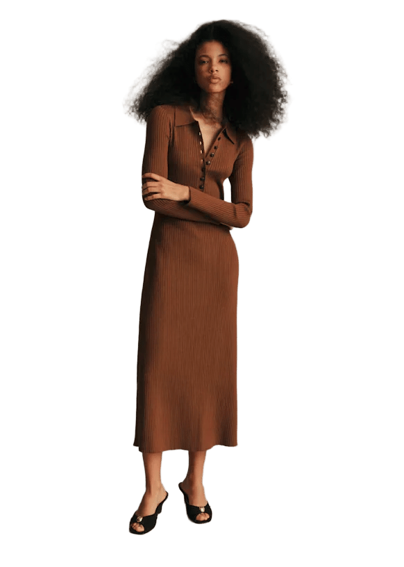 Leandra Dress - Chestnut Brown