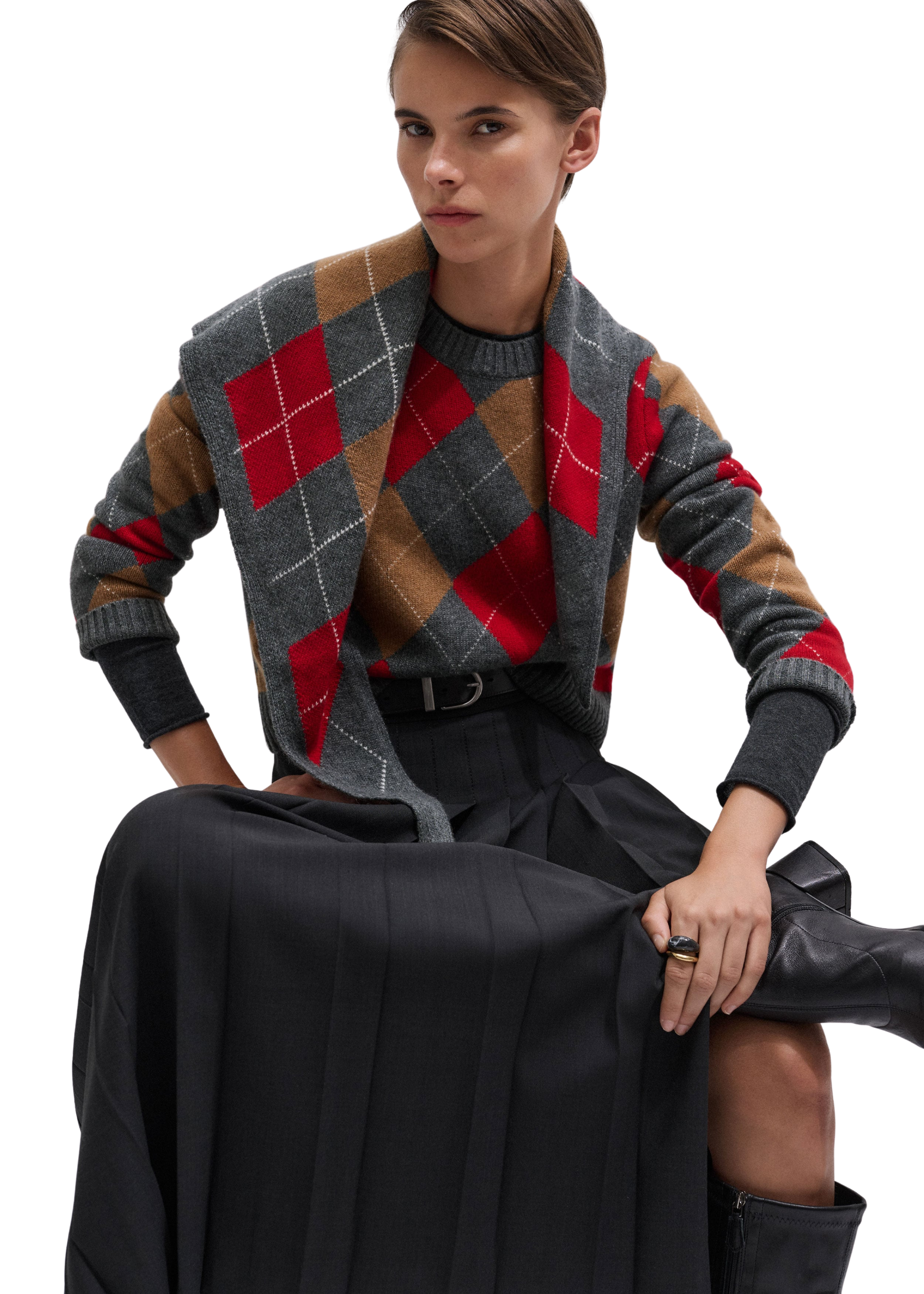Relaxed Argyle Sweater