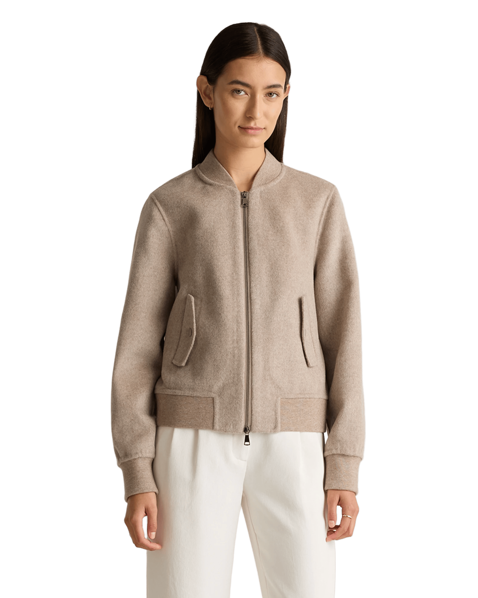 Double-Faced Merino Wool Bomber Jacket