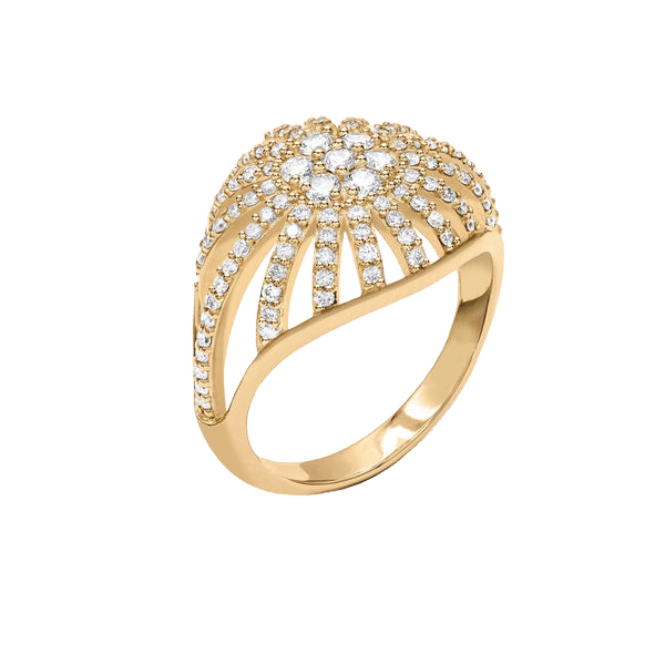 Palmer Diamond Dome Ring in Solid 14k Gold