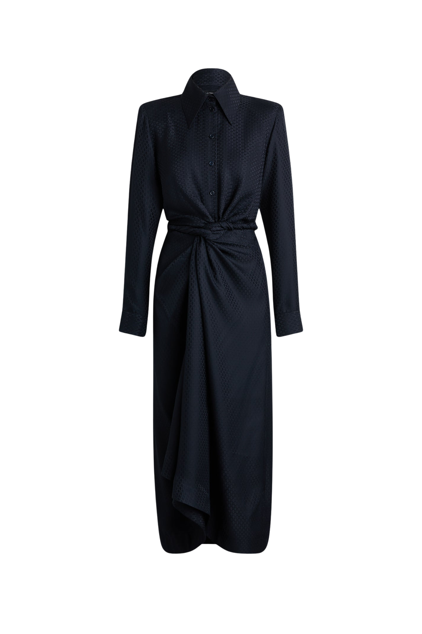 Silk Chain Jacquard Turban Dress