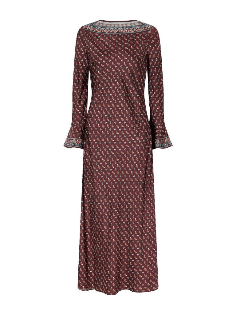 Davina printed silk-blend satin maxi dress