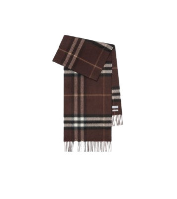 Check Cashmere Scarf in Treacle brown | Burberry Official