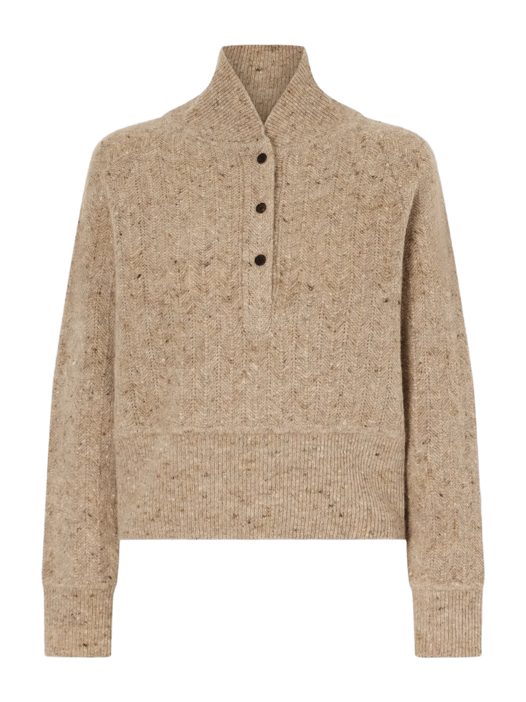 Cropped wool and cashmere-blend turtleneck sweater