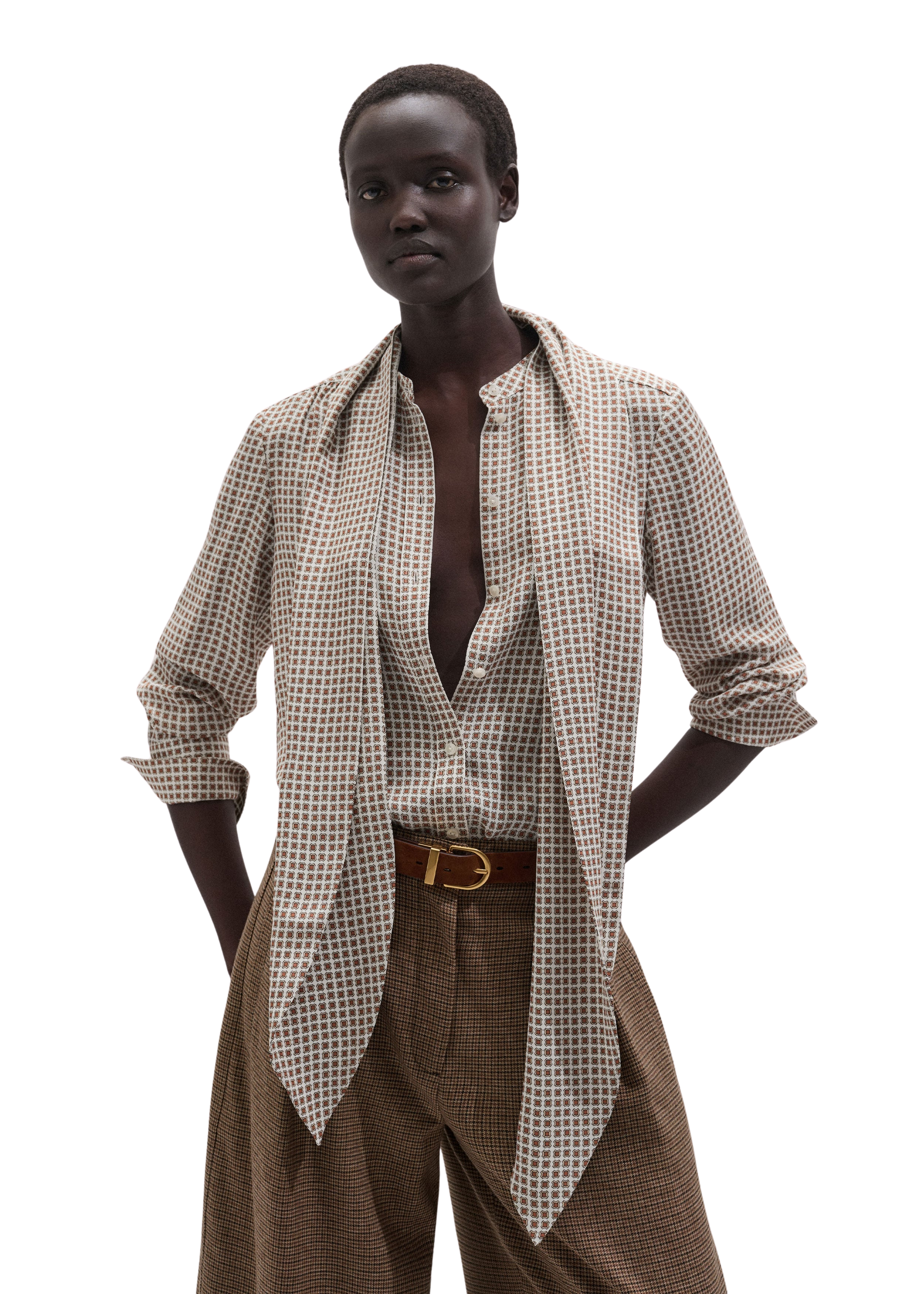 Straight Blouse Matte Fluid Silk