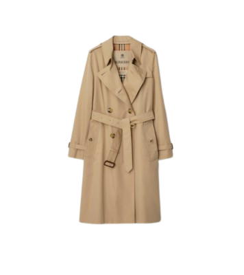 Long Kensington Heritage Trench Coat in Honey beige - Women, Cotton Gabardine | Burberry Official