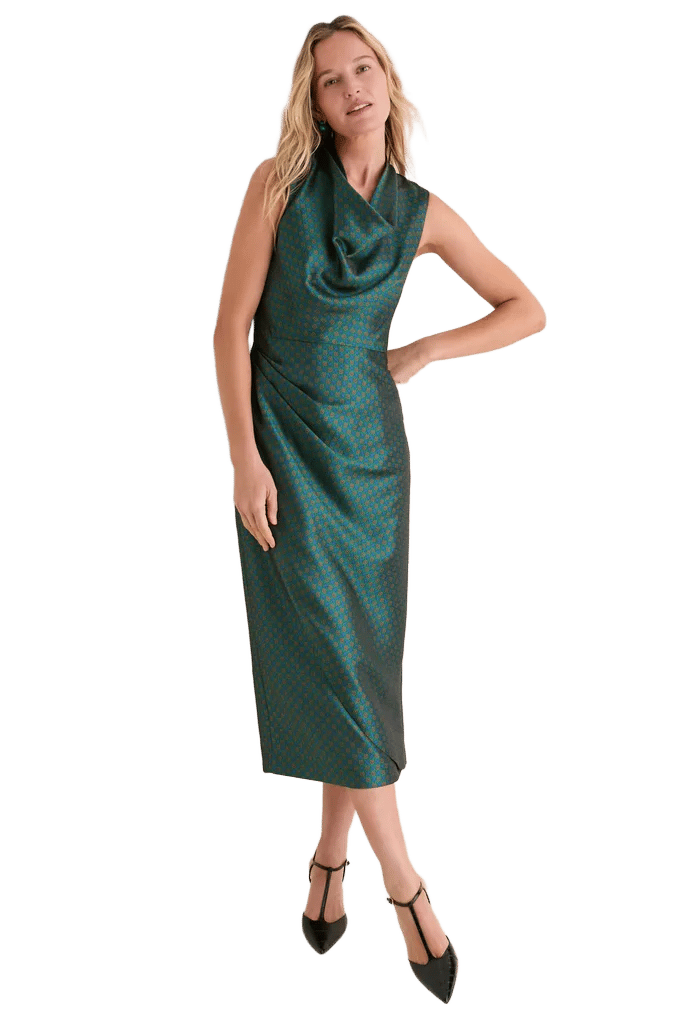 Geometric Tie Jacquard Sinclair Dress