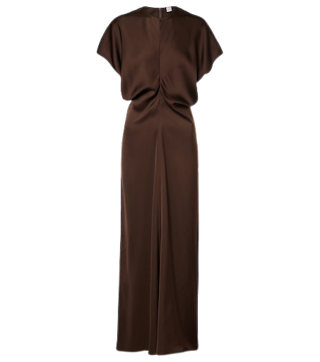 Draped satin maxi dress