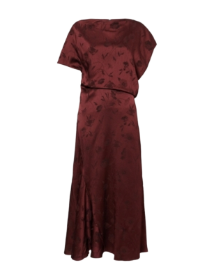 Floral Jacquard Satin Midi Dress