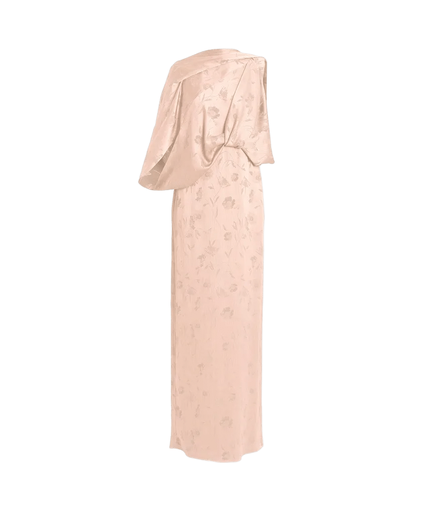 Silk Creponne Drape Gown