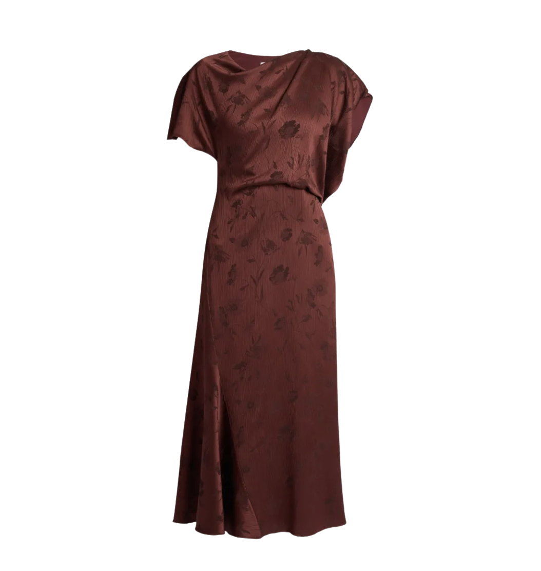 ERDEM floral-jacquard creponne midi dress