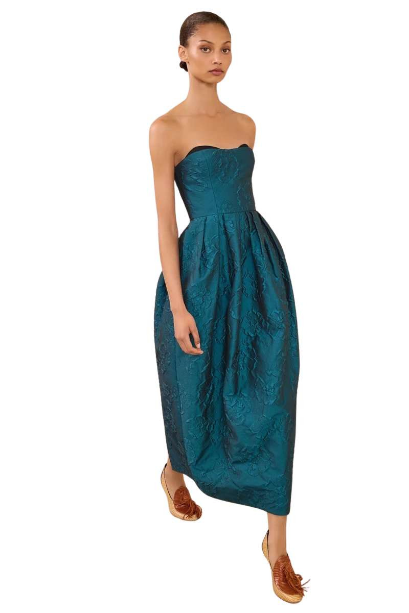 Katerina Strapless Cloque Dress