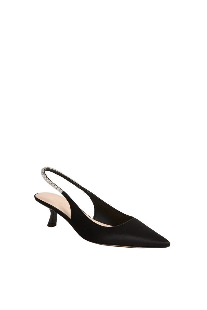 Black Satin Audrey Heels
