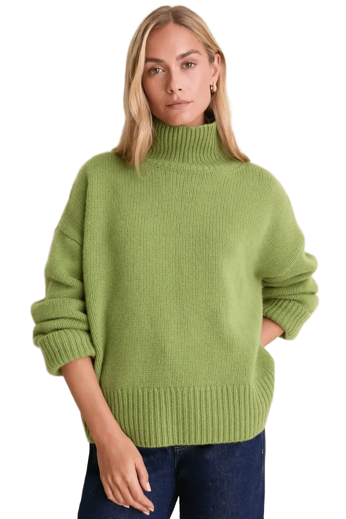 Peridot Cashmere Hannah Turtleneck Sweater